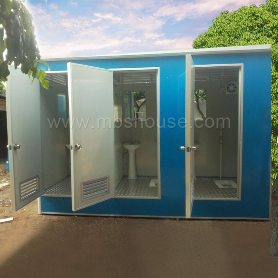 poste de toilette double préfabriqué toilette mobile externe portable